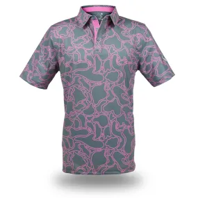 Island Coral Pink Metal - OGA Men's Polo - Gray / Pink