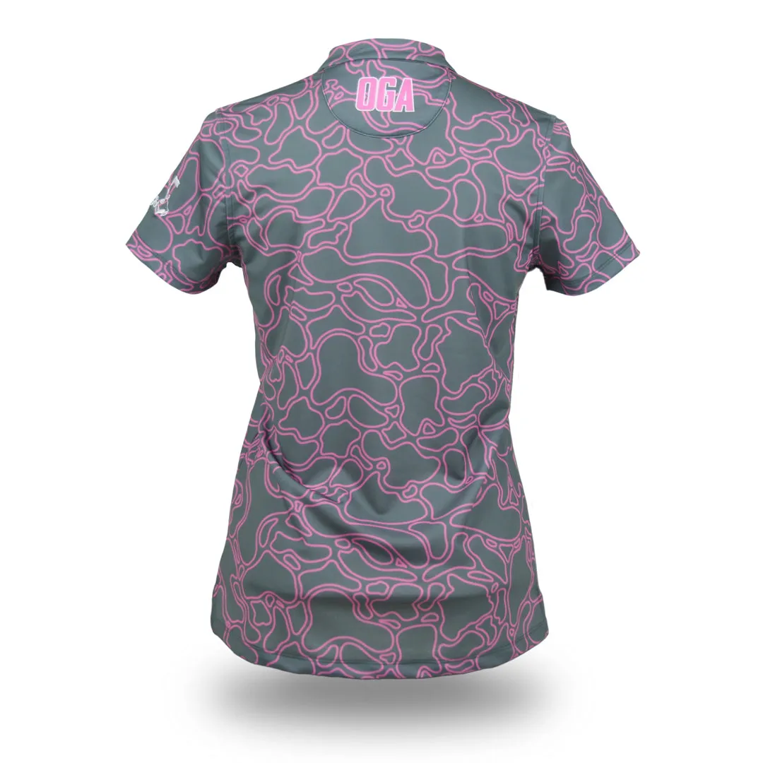 Island Coral Pink Metal - OGA Women's Polo - Gray / Pink