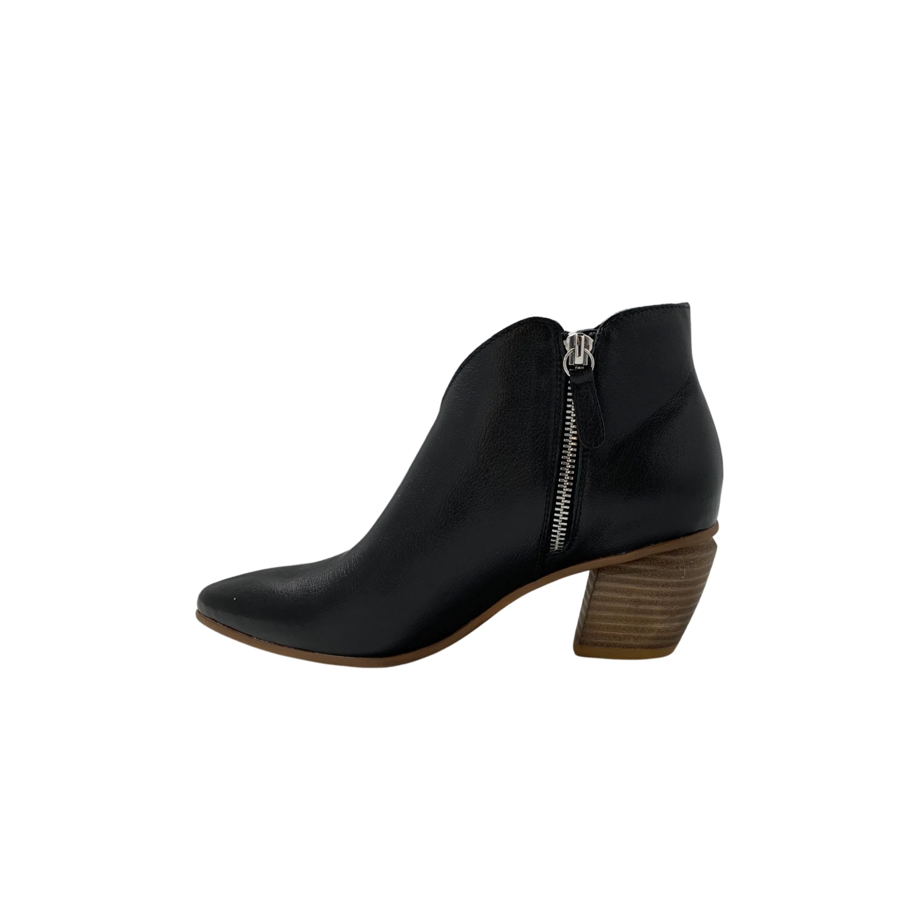 Josky Black Leather Ankle Boot