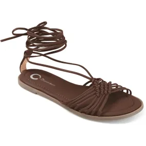 Journee Collection Womens Flat Slip On Strappy Sandals