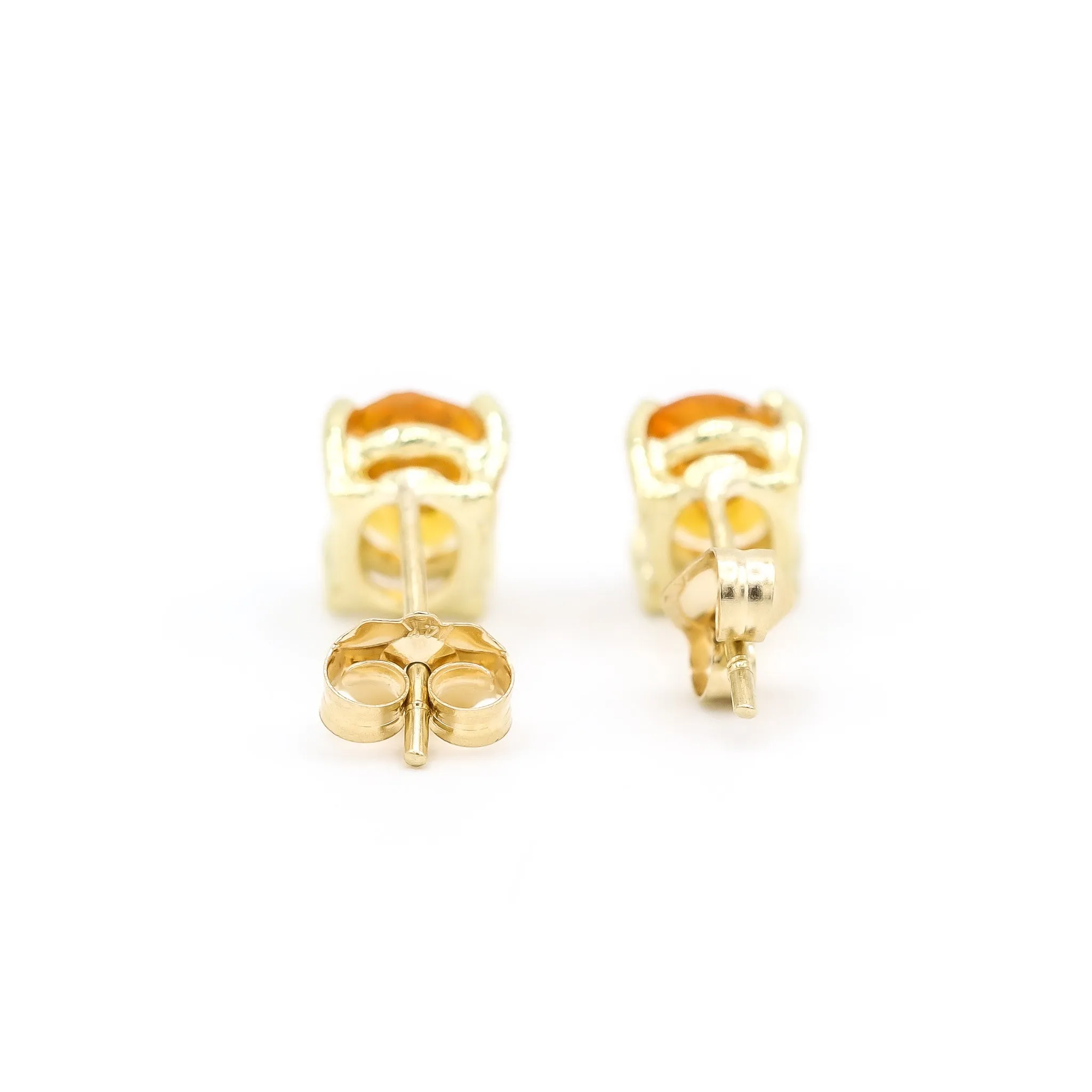 Ladies Cocktail Citrines 14k Yellow Gold Stud Earrings