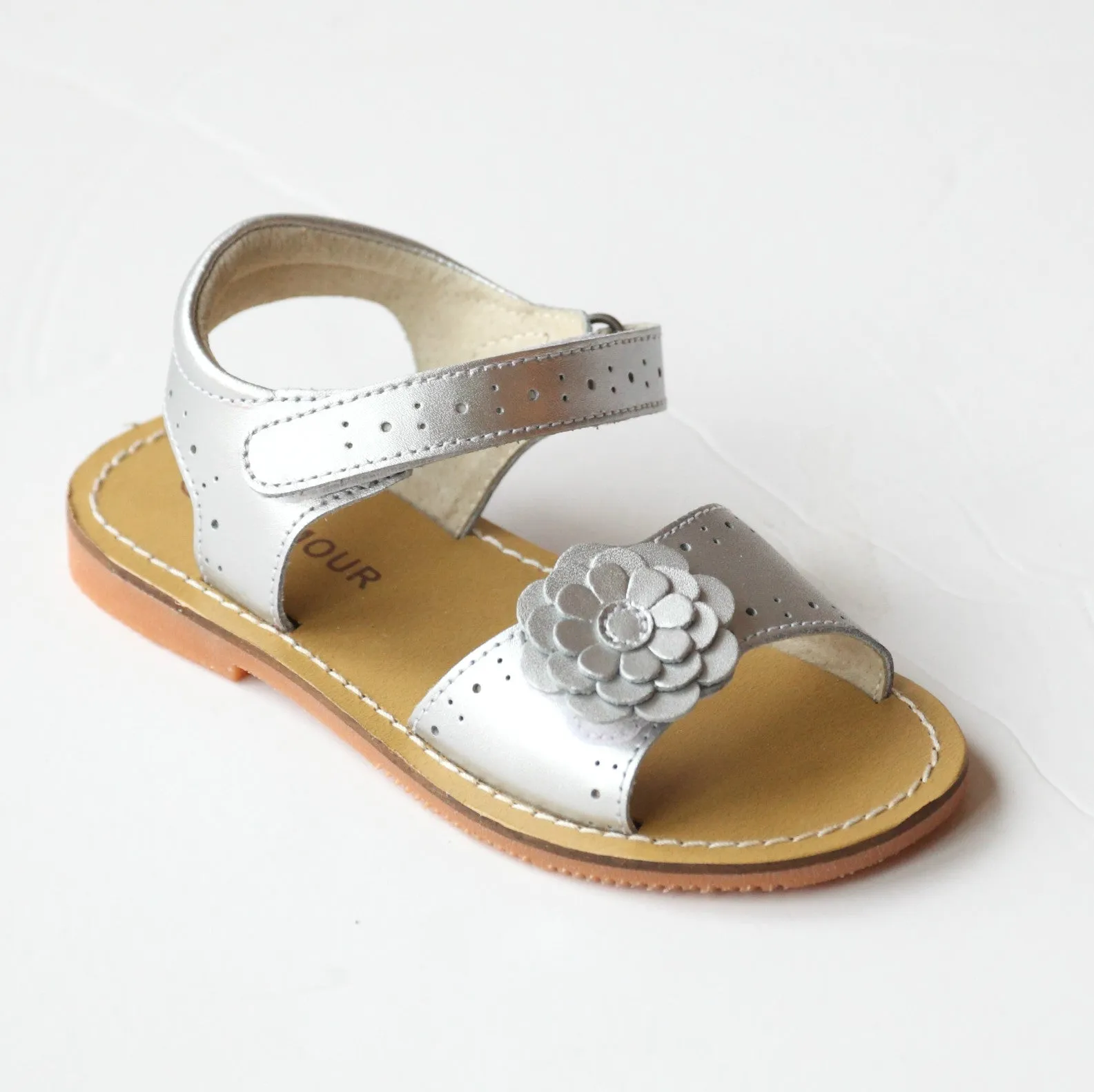 L'Amour Girls Gerbera Leather Sandals