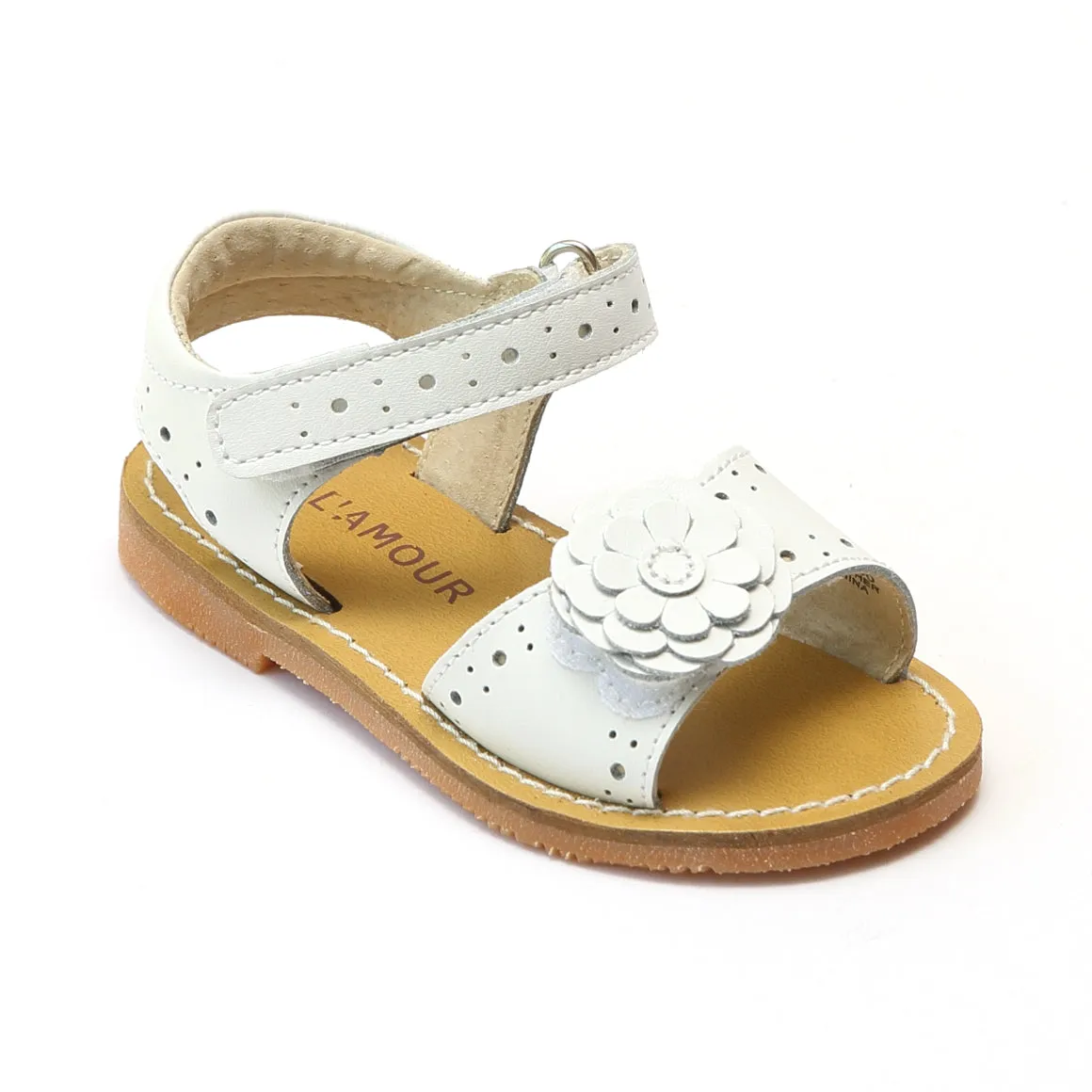 L'Amour Girls Gerbera Leather Sandals