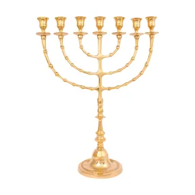 Large Authentic Gold Plated Menorah 18″ / 47cm