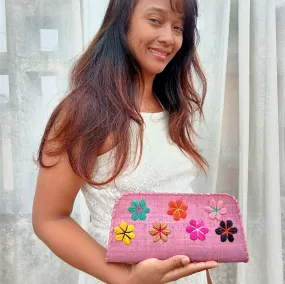 Lilibeth in Light Purple | Raffia Multicolored Clutch Bag | Soava