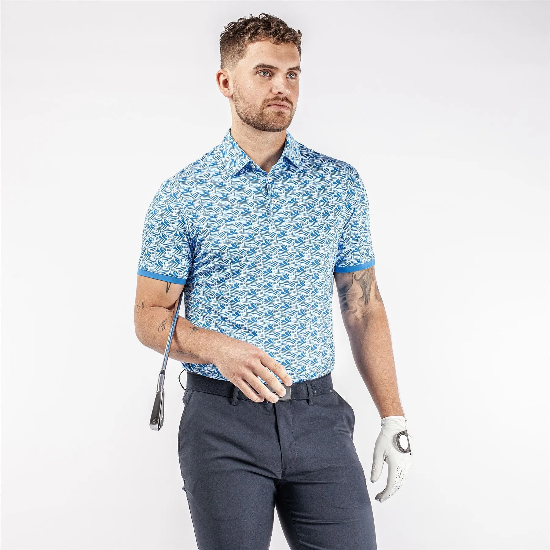 Madden Ventil8  Stretch Regular FIt Polo Blue/White - AW23