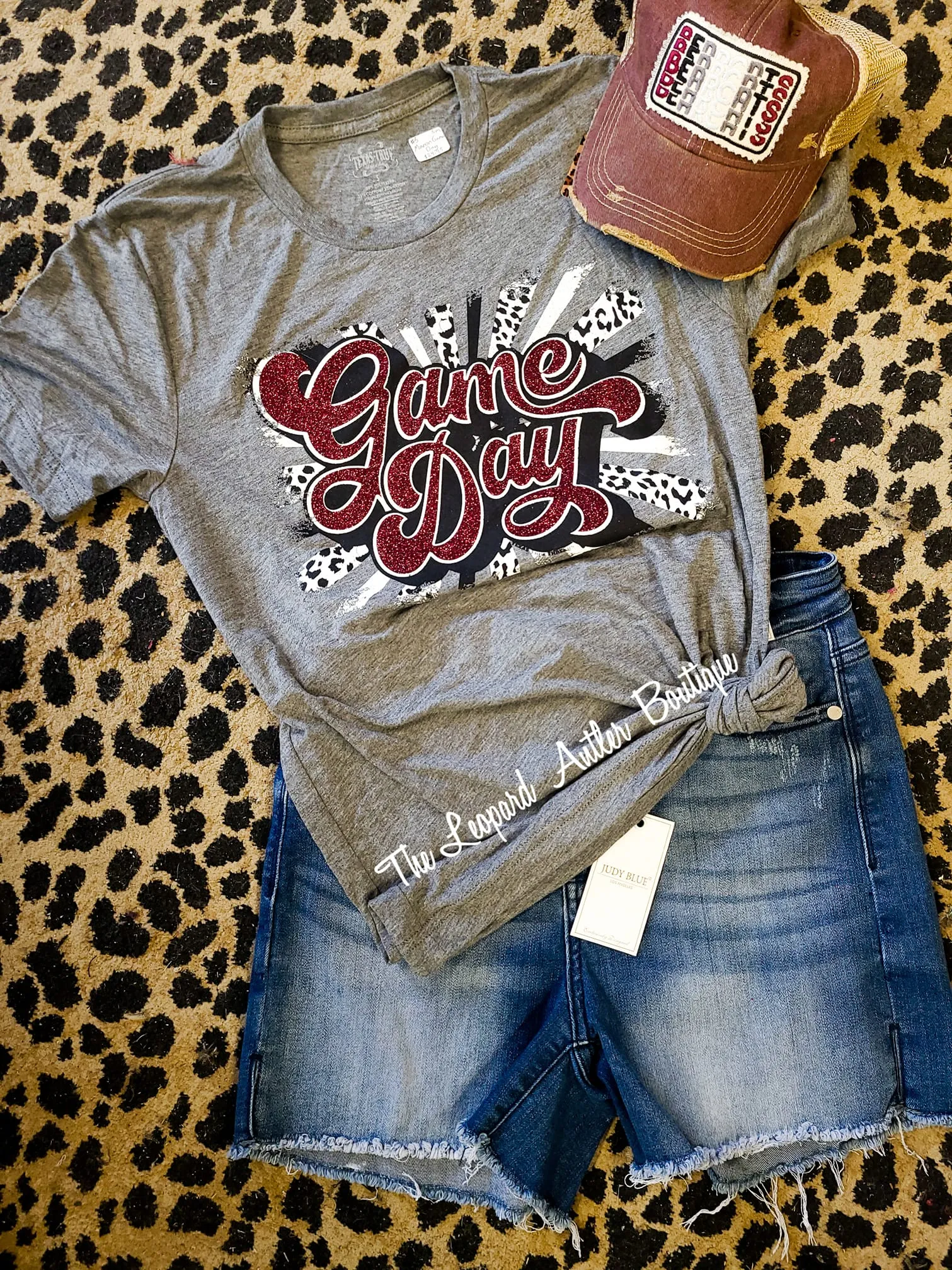 Maroon & Leopard Game Day (Size Small-3xl)