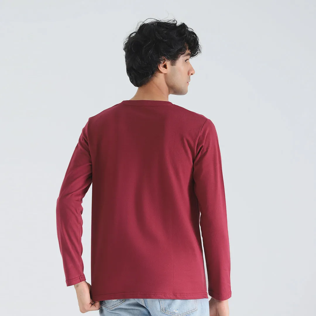 Maroon Full Sleeve Crew Neck