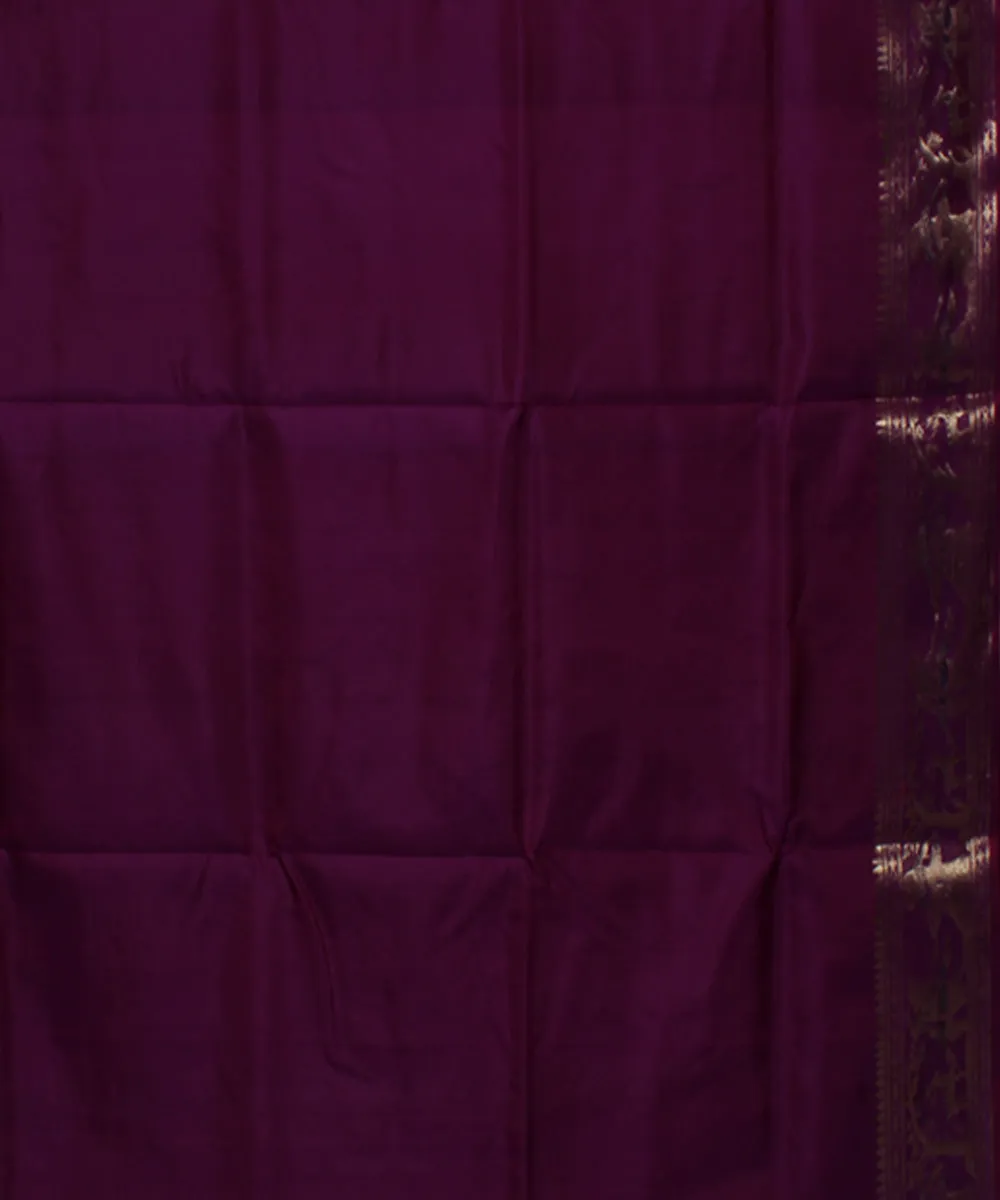 Maroon handwoven baluchari swarnachari silk saree