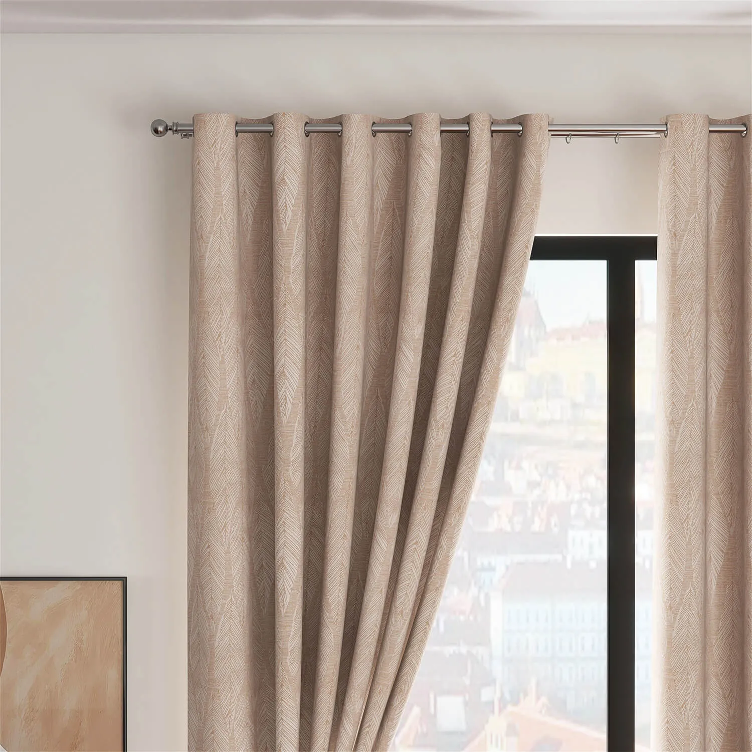 Marseille Eyelet Readymade Curtains - Sand