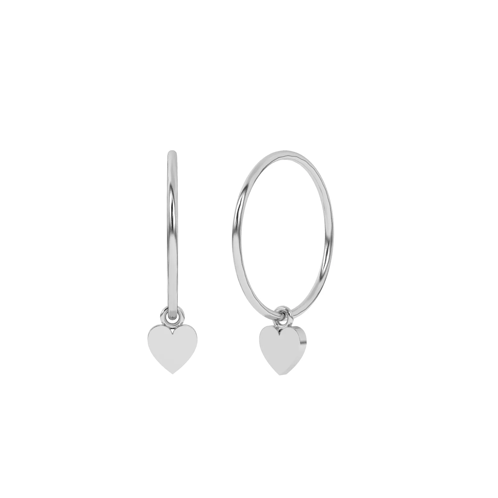 Mini Heart Charm Hoops