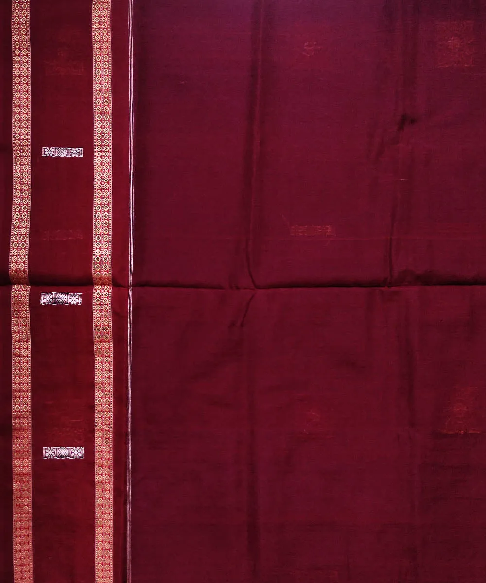 Navy blue maroon handloom cotton bomkai saree