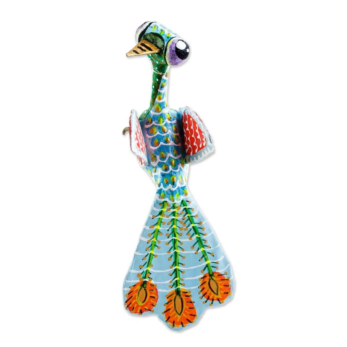 Novica Colorful Bird Papier Mache Alebrije Sculpture