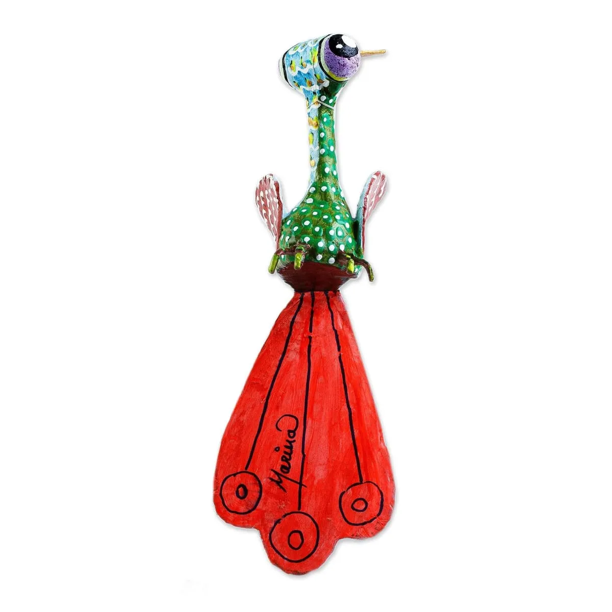 Novica Colorful Bird Papier Mache Alebrije Sculpture