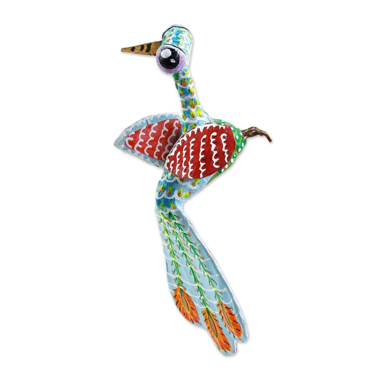 Novica Colorful Bird Papier Mache Alebrije Sculpture