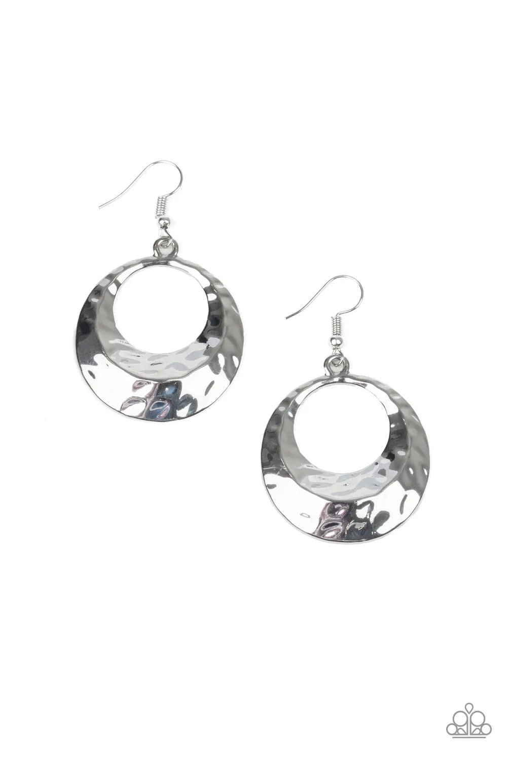 Paparazzi Savory Shimmer Silver Earrings