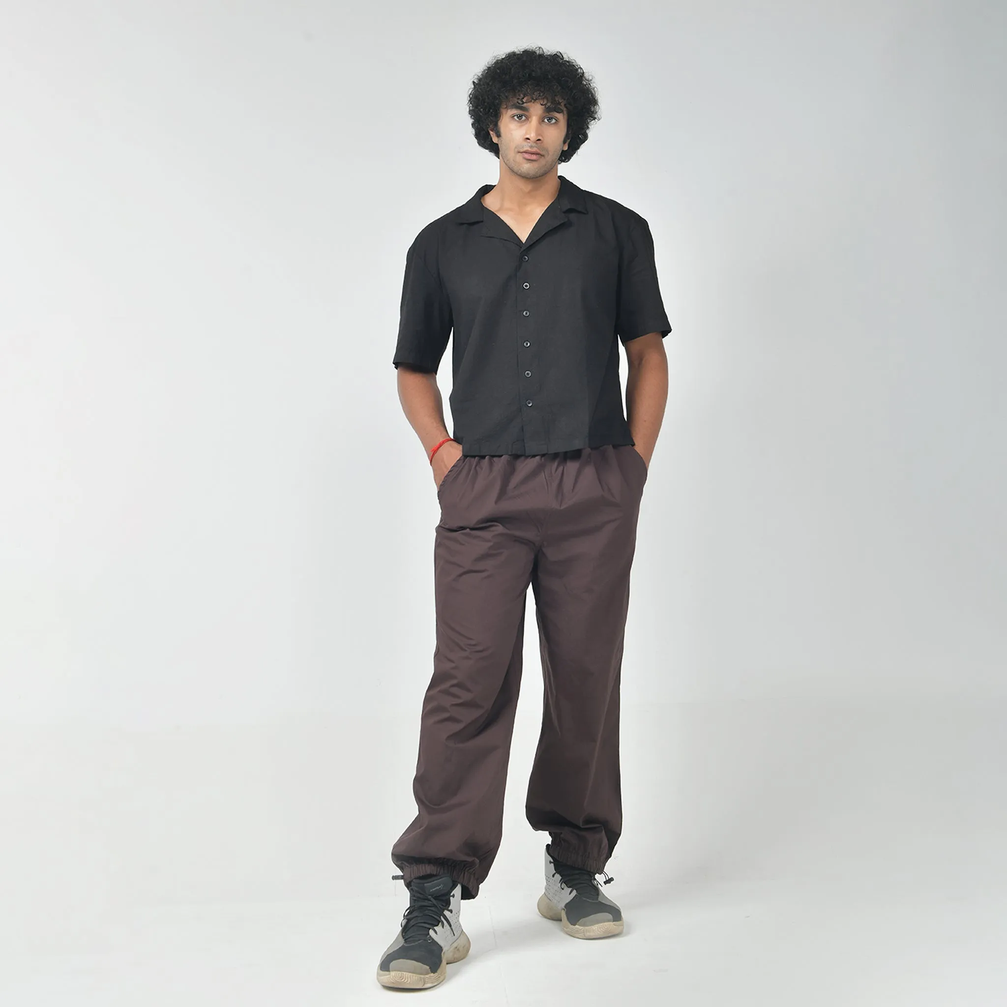 Parachute Pant Brown & White Combo