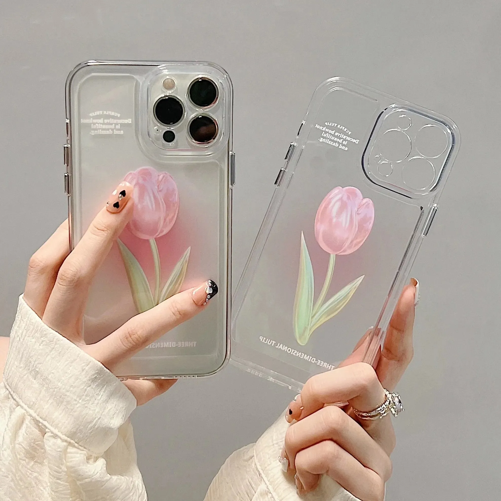 Pink Tulip Flower Phone Cases For iPhone