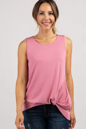 PinkBlush Pink Sleeveless Knot Top