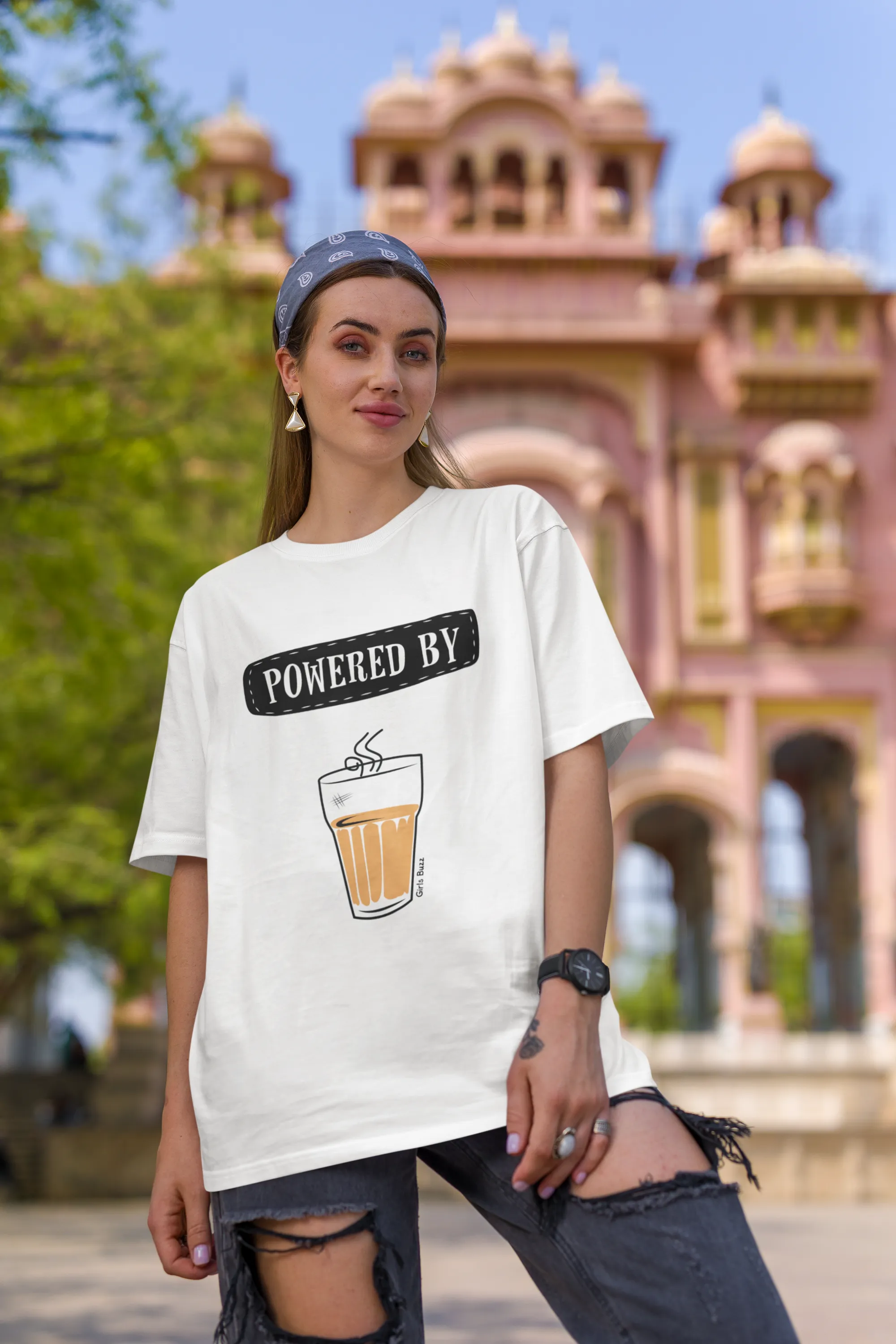 Powered By Chai Oversized T-shirt