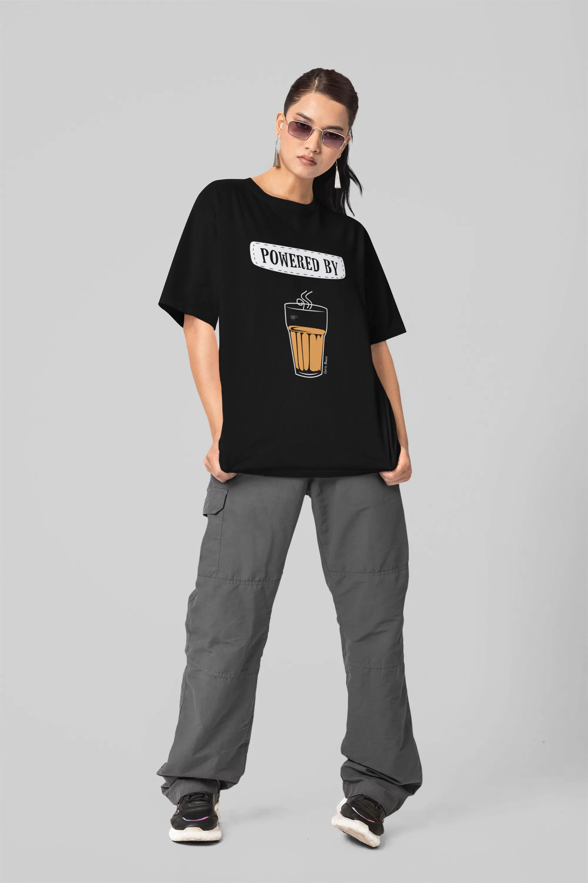 Powered By Chai Oversized T-shirt