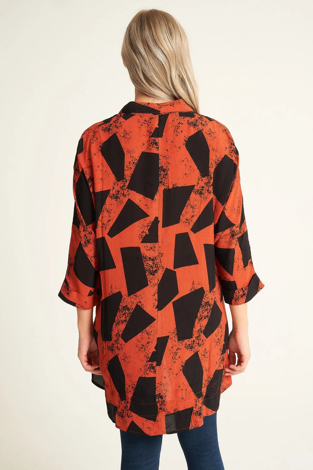 Saloos Geometrical Print Button Through Blouse Shirt