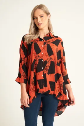 Saloos Geometrical Print Button Through Blouse Shirt