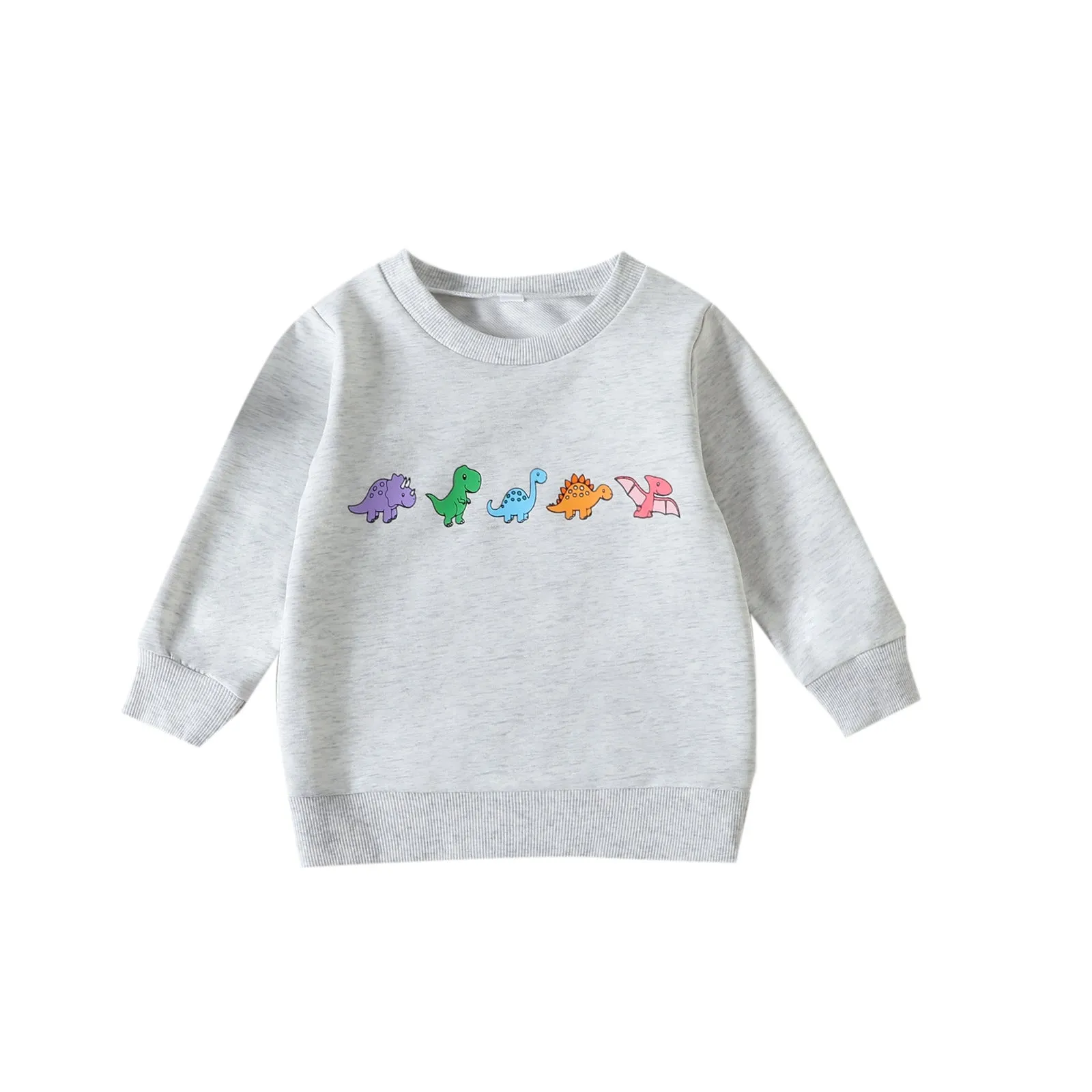 Spring and Autumn Children's Sweater Boy's Cartoon Dinosaur Printed Sweater