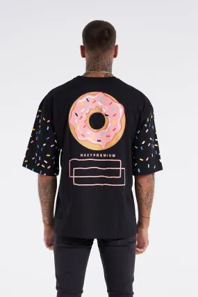 Sprinkle Donut Oversized Tee Black