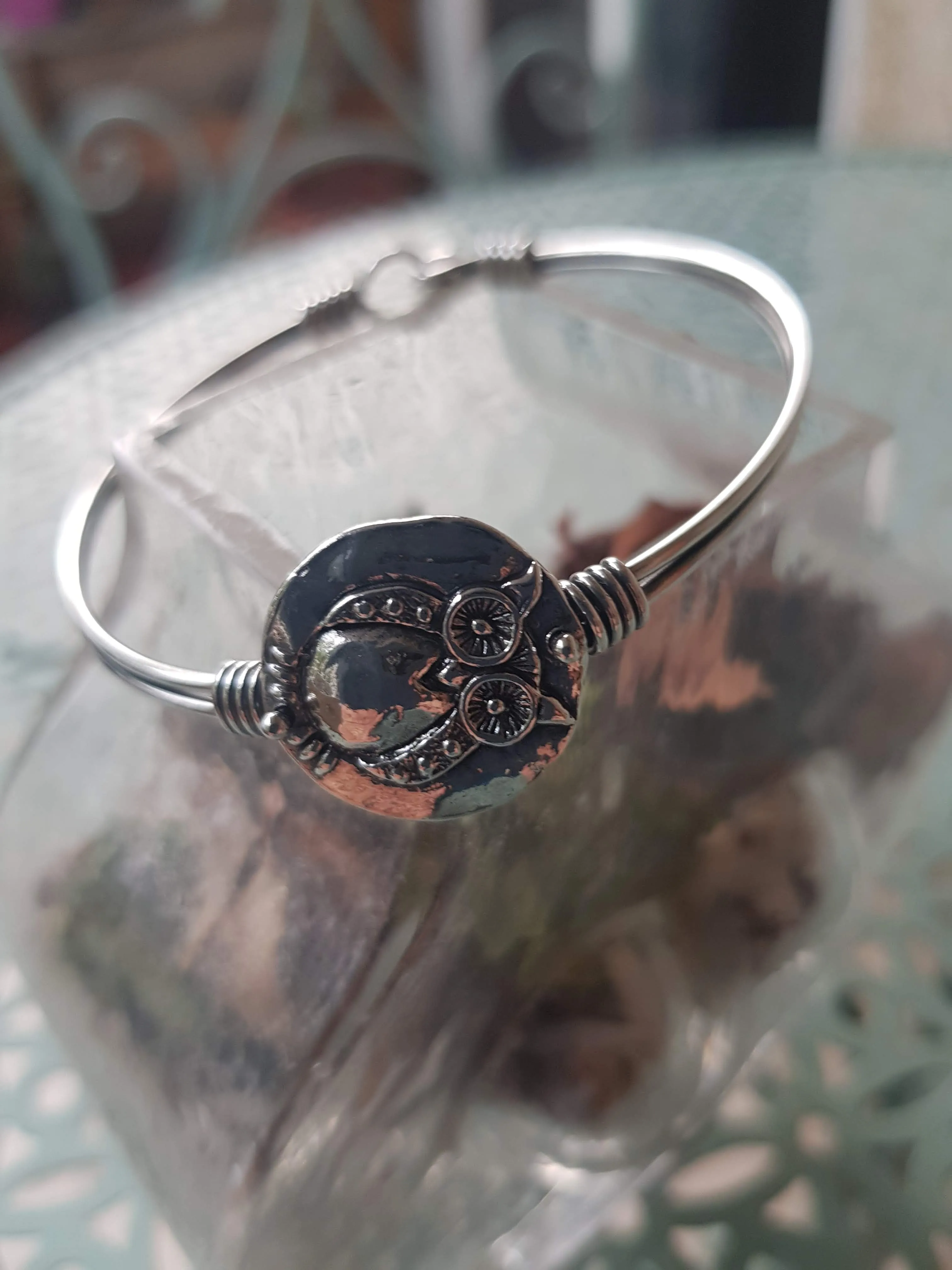 Sterling silver owl bracelet for women, Owl Bracelet symbolizing wisdom, intuition, and insight