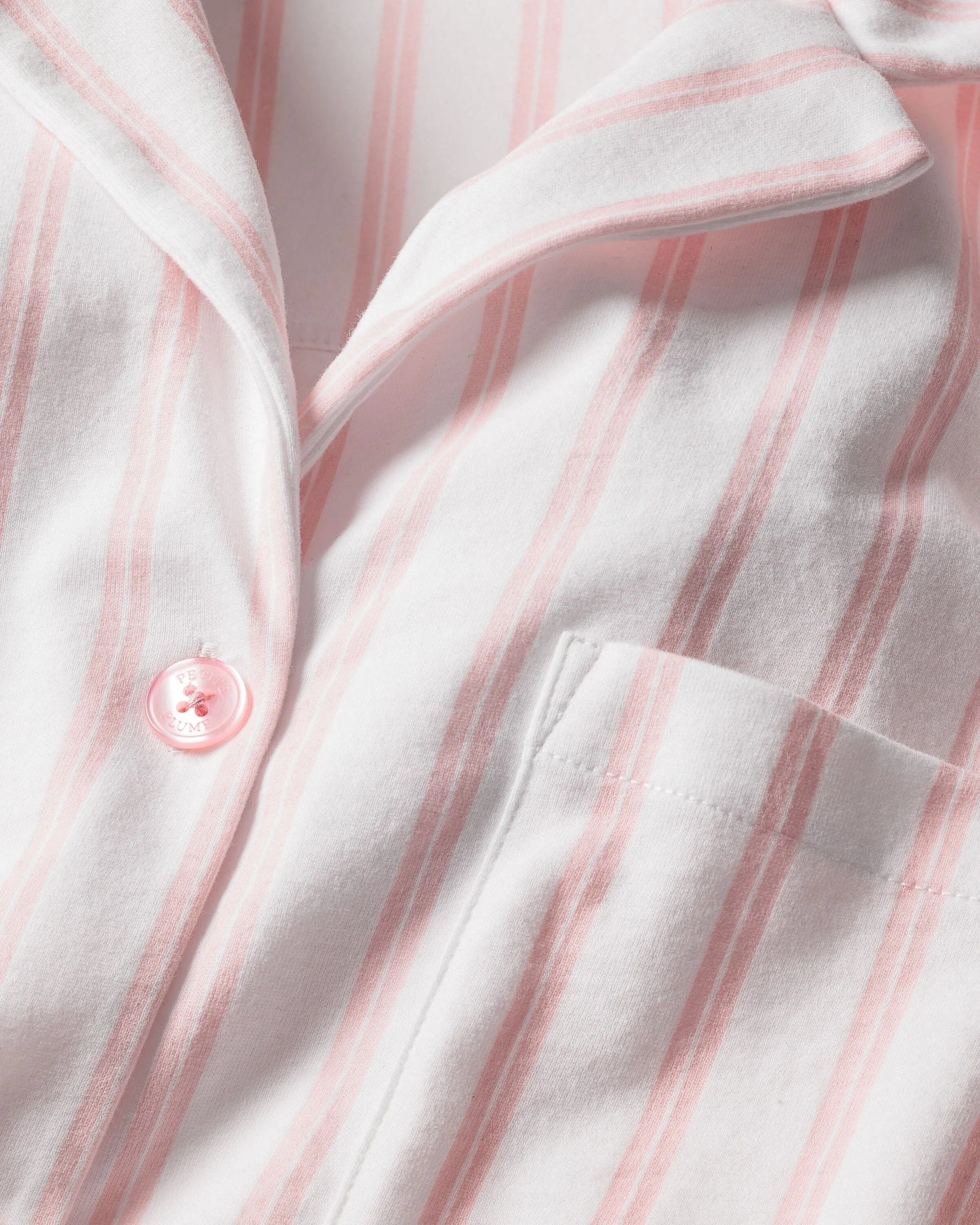 The Olivia Wide Leg Pima Pajama Set | Pink Stripe