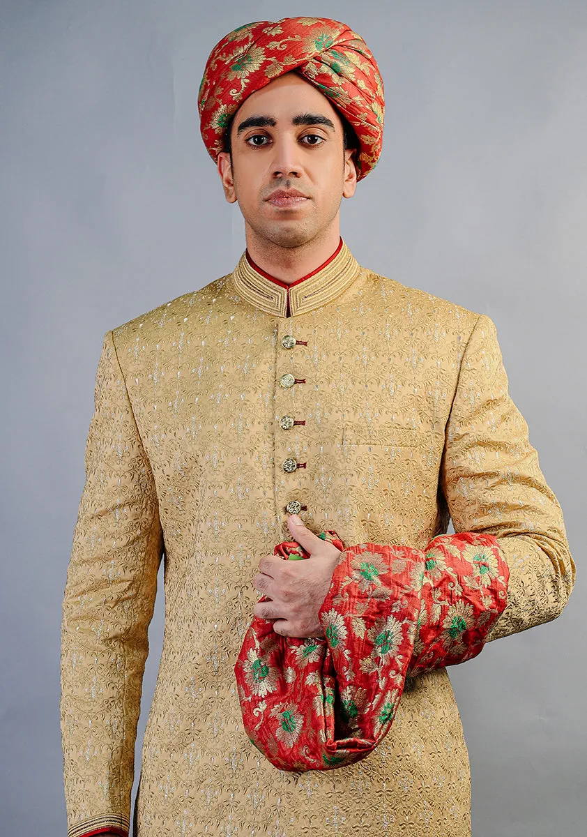 Traditional Jamawar Maroon Turban