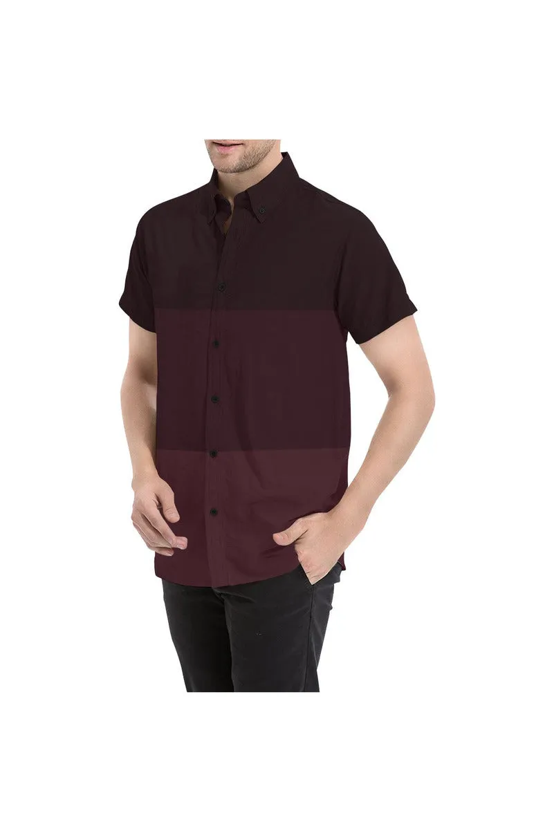 Tri-color Maroon Men's All Over Print Short Sleeve Shirt