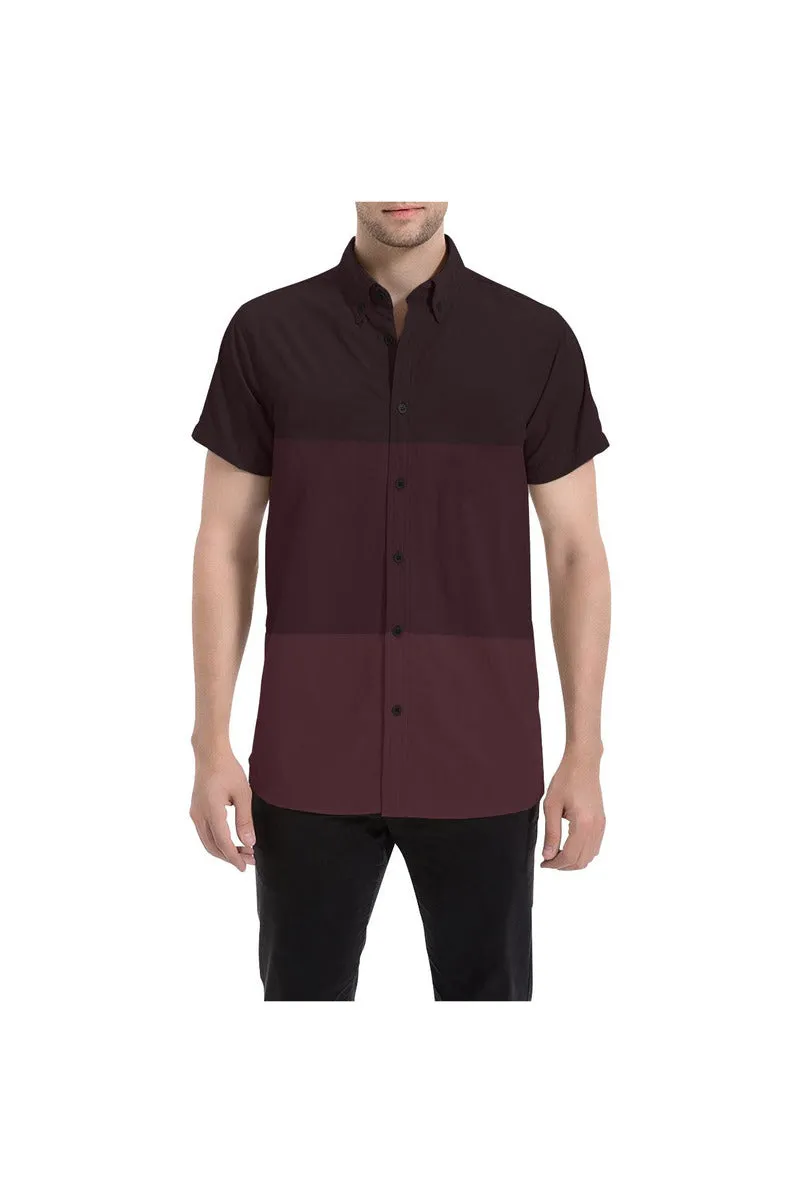 Tri-color Maroon Men's All Over Print Short Sleeve Shirt