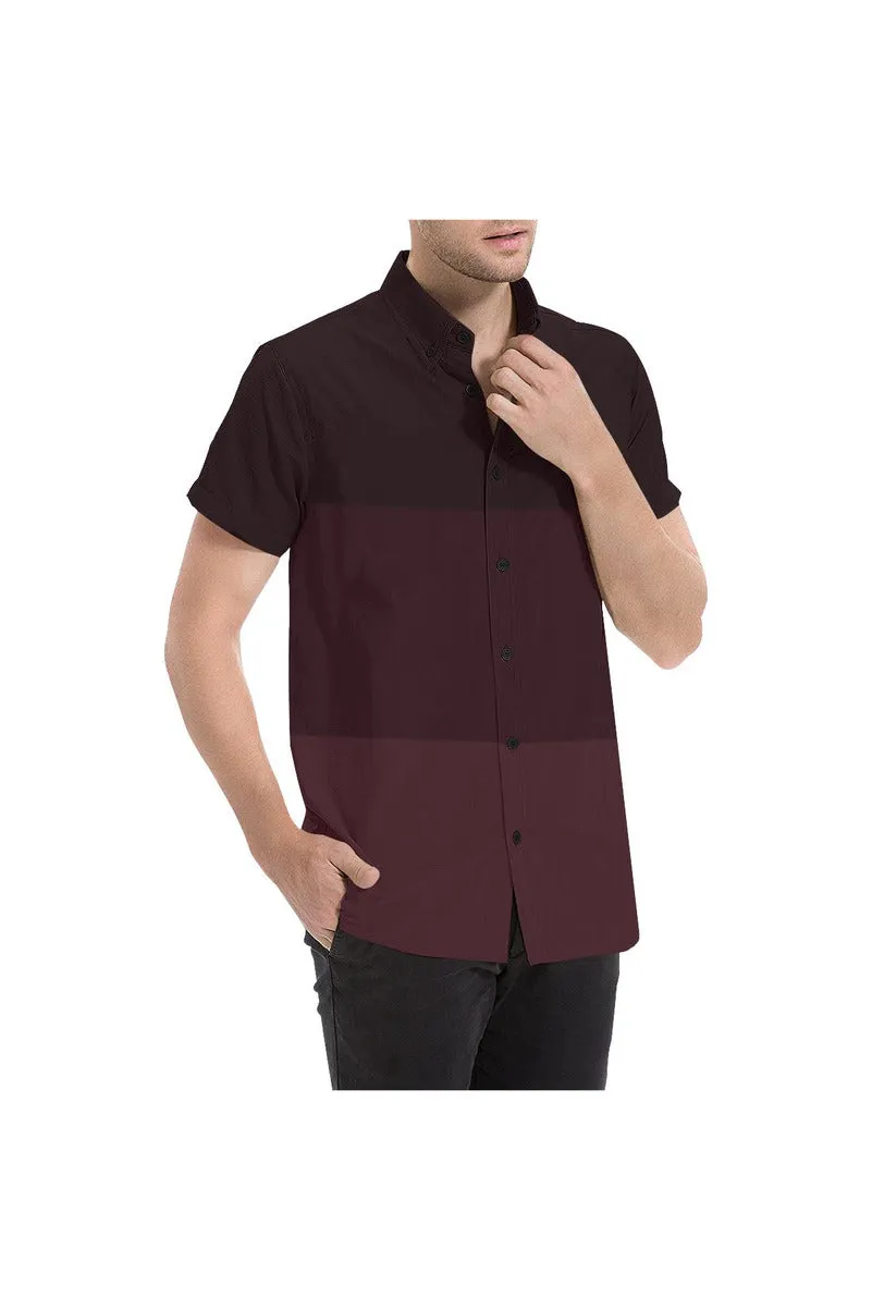 Tri-color Maroon Men's All Over Print Short Sleeve Shirt