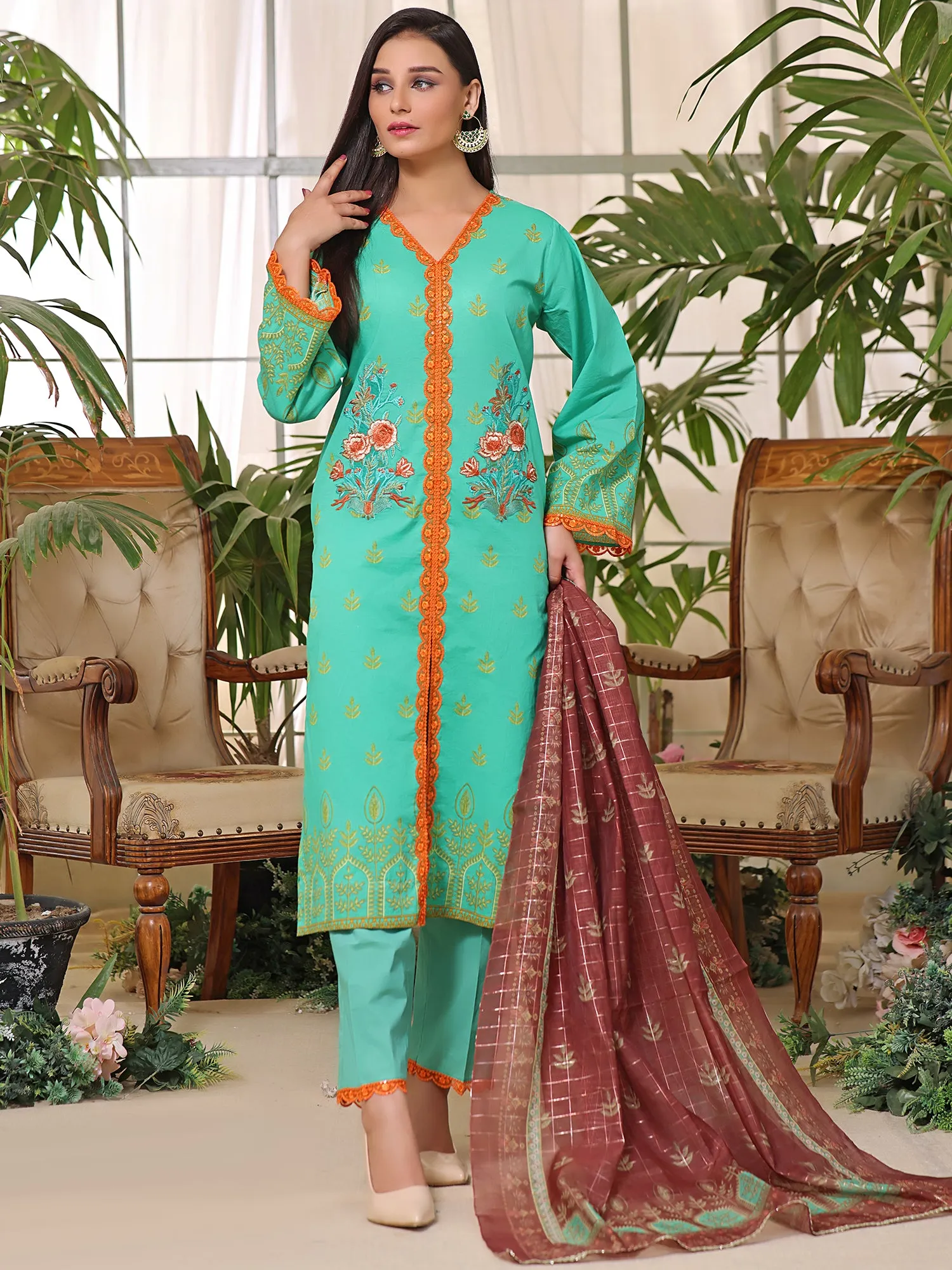 Turquoise | 3-Piece Suit | Lawn