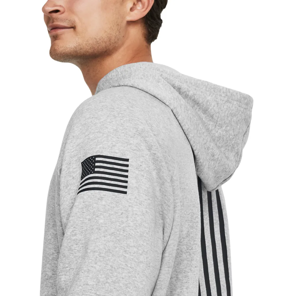 'Under Armour' Men's Freedom Rival Fleece Flag Hoodie - Mod Grey Light Heather