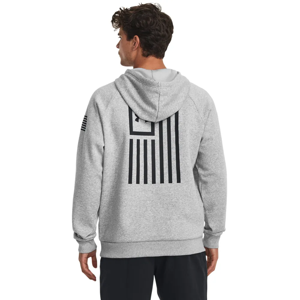 'Under Armour' Men's Freedom Rival Fleece Flag Hoodie - Mod Grey Light Heather