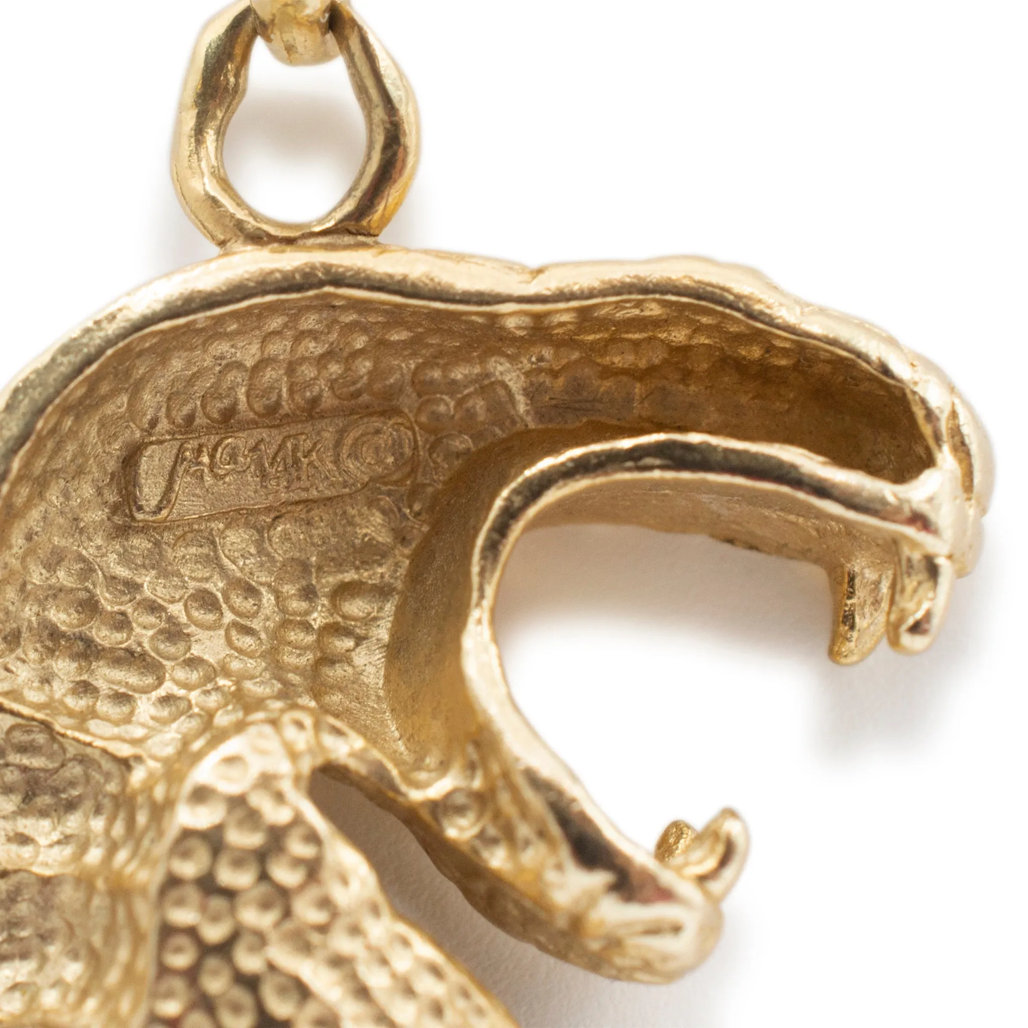 Vintage 14K Yellow Gold Cobra Snake Pendant