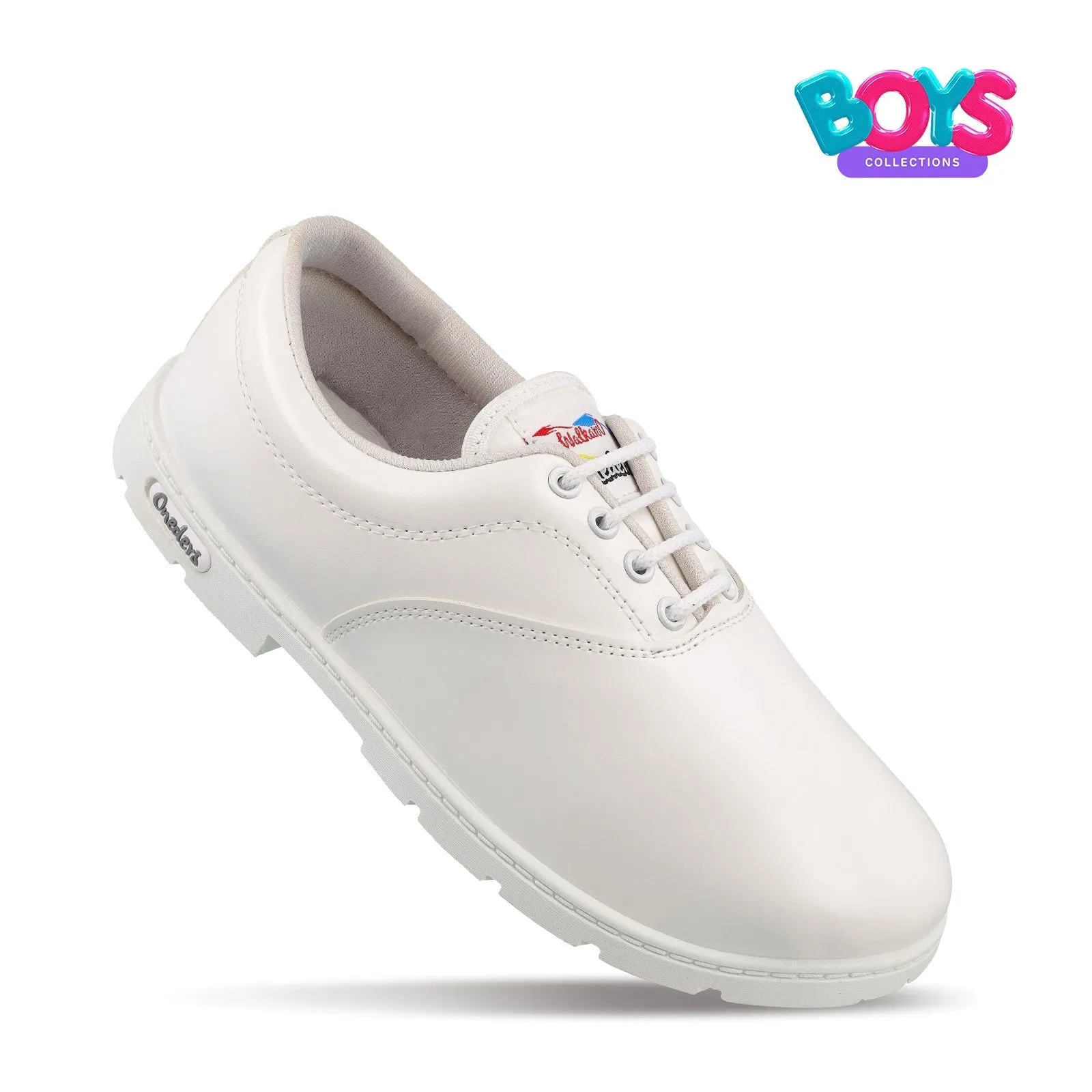 Walkaroo boys School Shoes - WV522 White