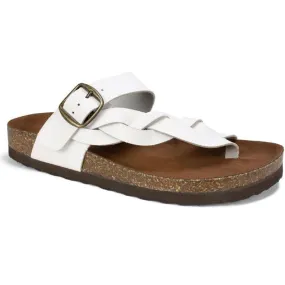 White Mountain Womens Crawford Leather Flat Thong Sandals