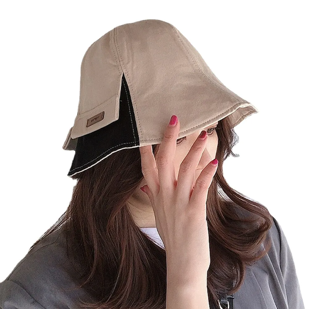 Women Cotton Double-Sided Short Brim Casual Sunshade Wild Bucket Hat