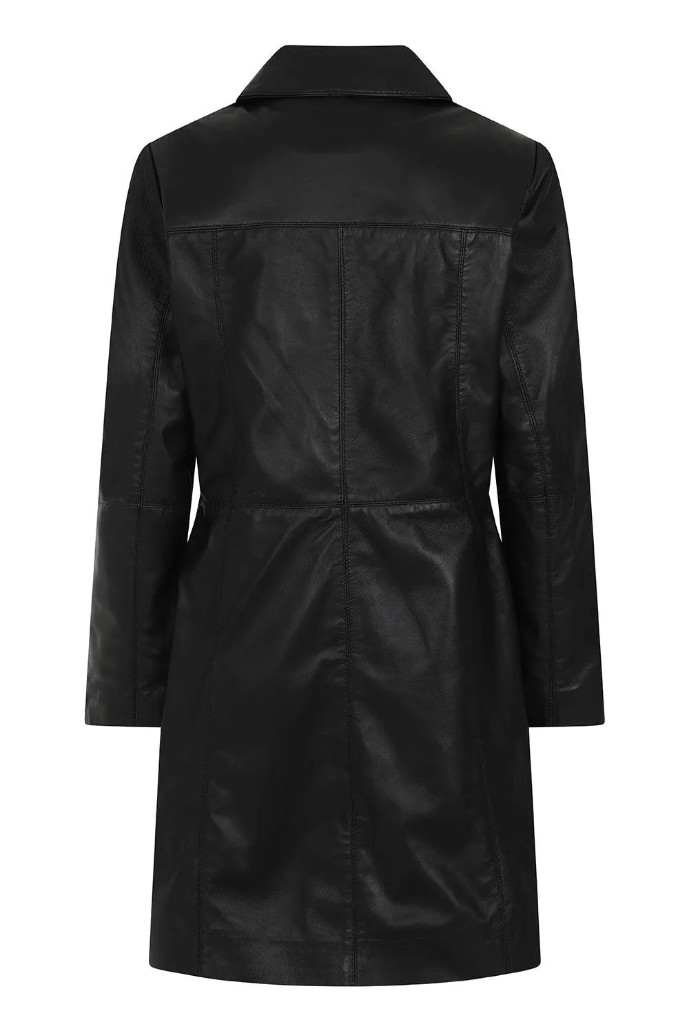 Women's Beautiful ¾ Length Leather Coat - DONNA (Macy)