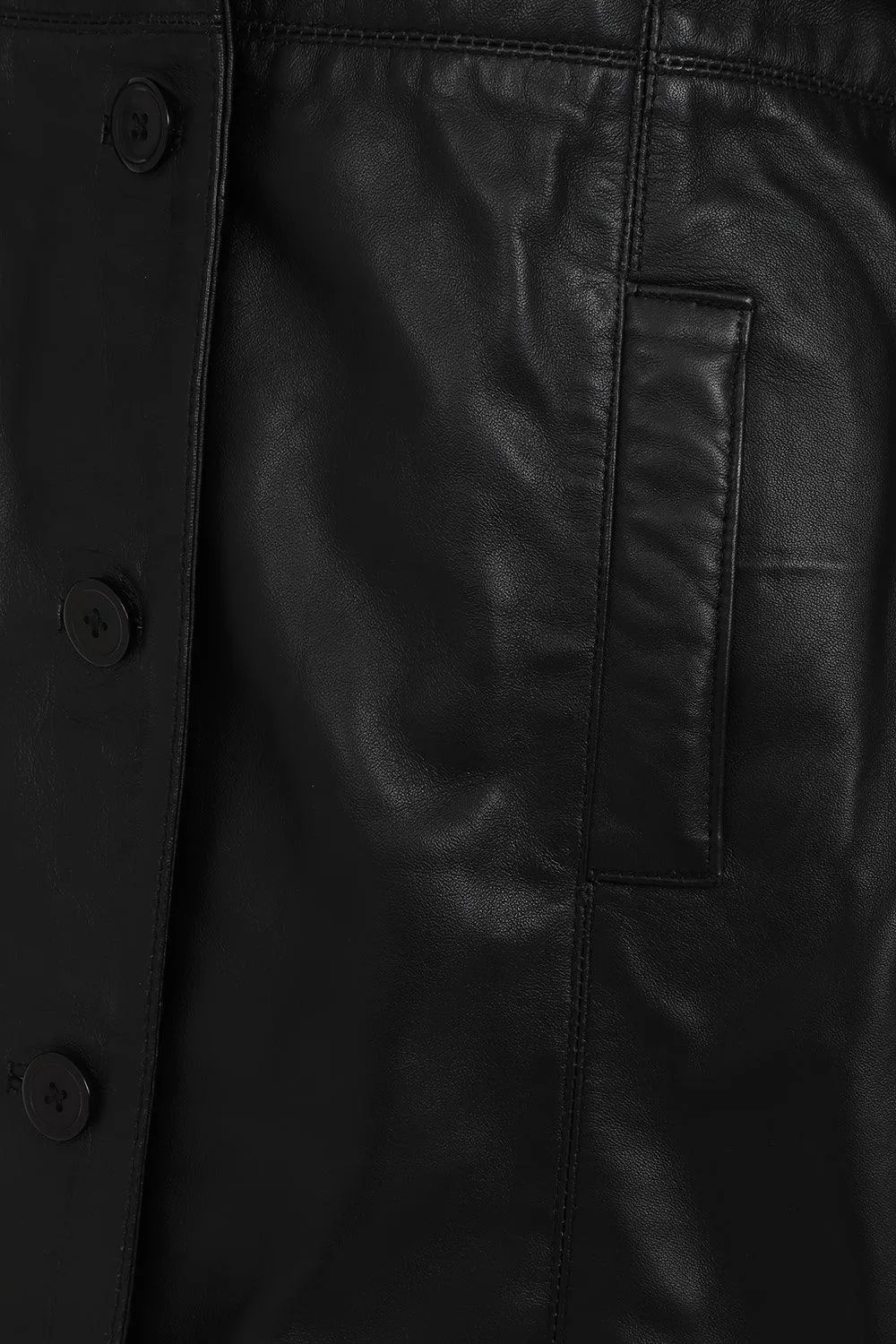 Women's Beautiful ¾ Length Leather Coat - DONNA (Macy)