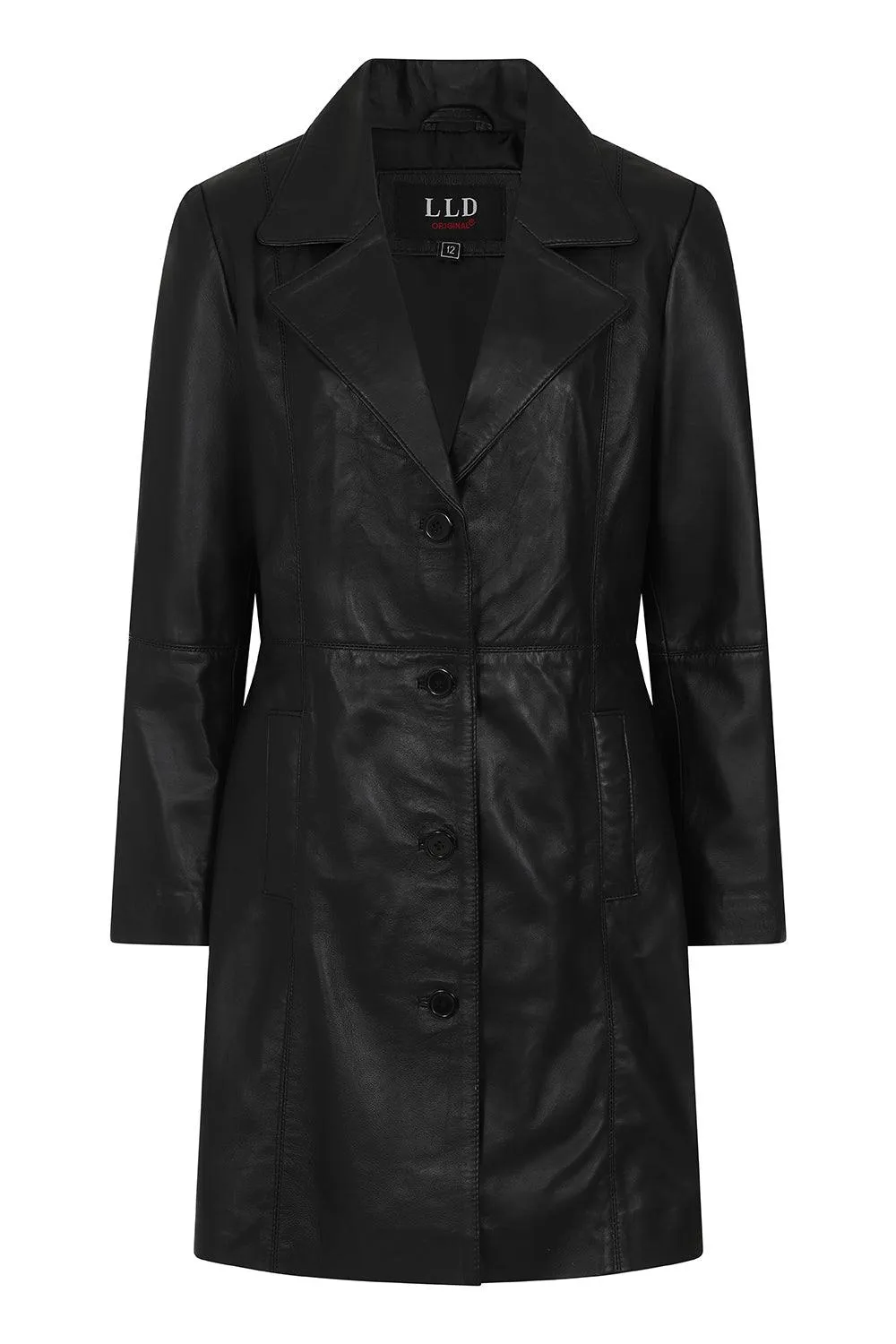 Women's Beautiful ¾ Length Leather Coat - DONNA (Macy)