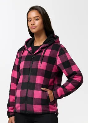 Womens check zip hoodie