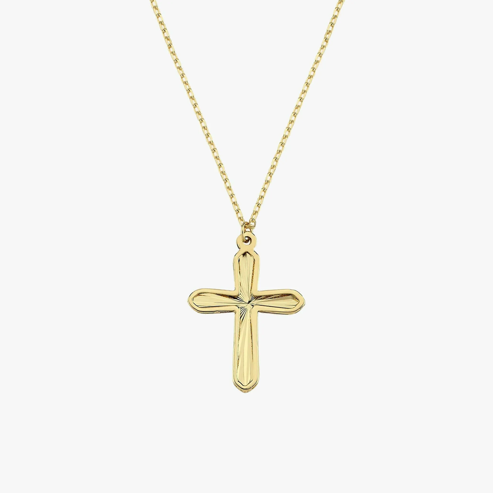 Womens Cross Necklace | 14K Solid Gold