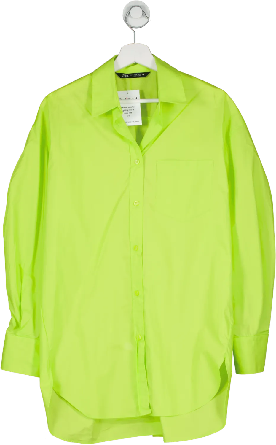 ZARA Green Oversized Poplin Shirt UK M